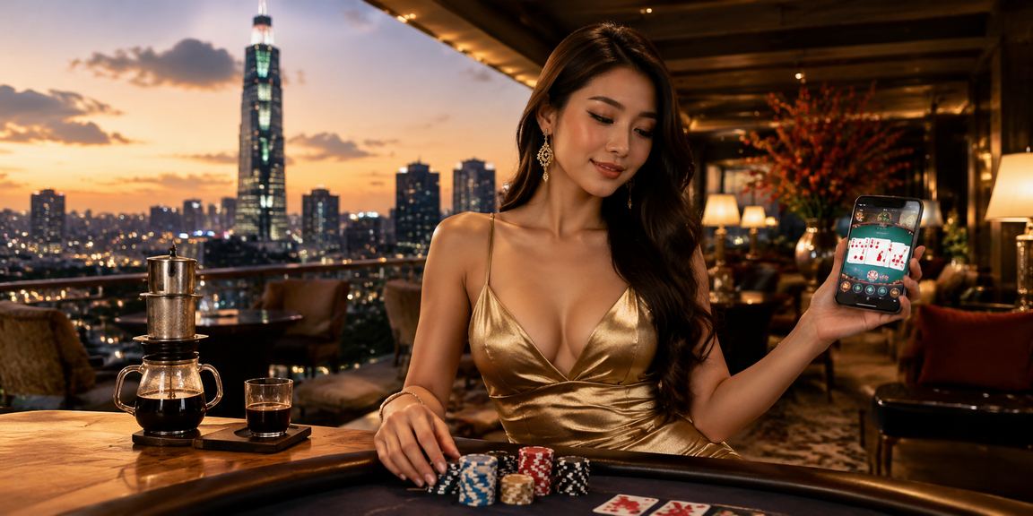 Người dùng tại TP Hồ Chí Minh đăng nhập tài khoản và xem kết quả bài trong không gian cà phê