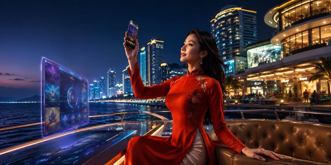 Người dùng tham gia cá cược esports tại Nha Trang với trang phục áo dài truyền thống