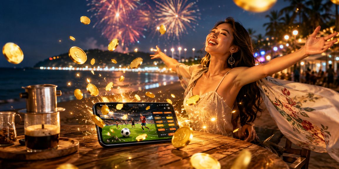 Người chơi tại Vũng Tàu thư giãn với cà phê trong khi theo dõi kèo thể thao